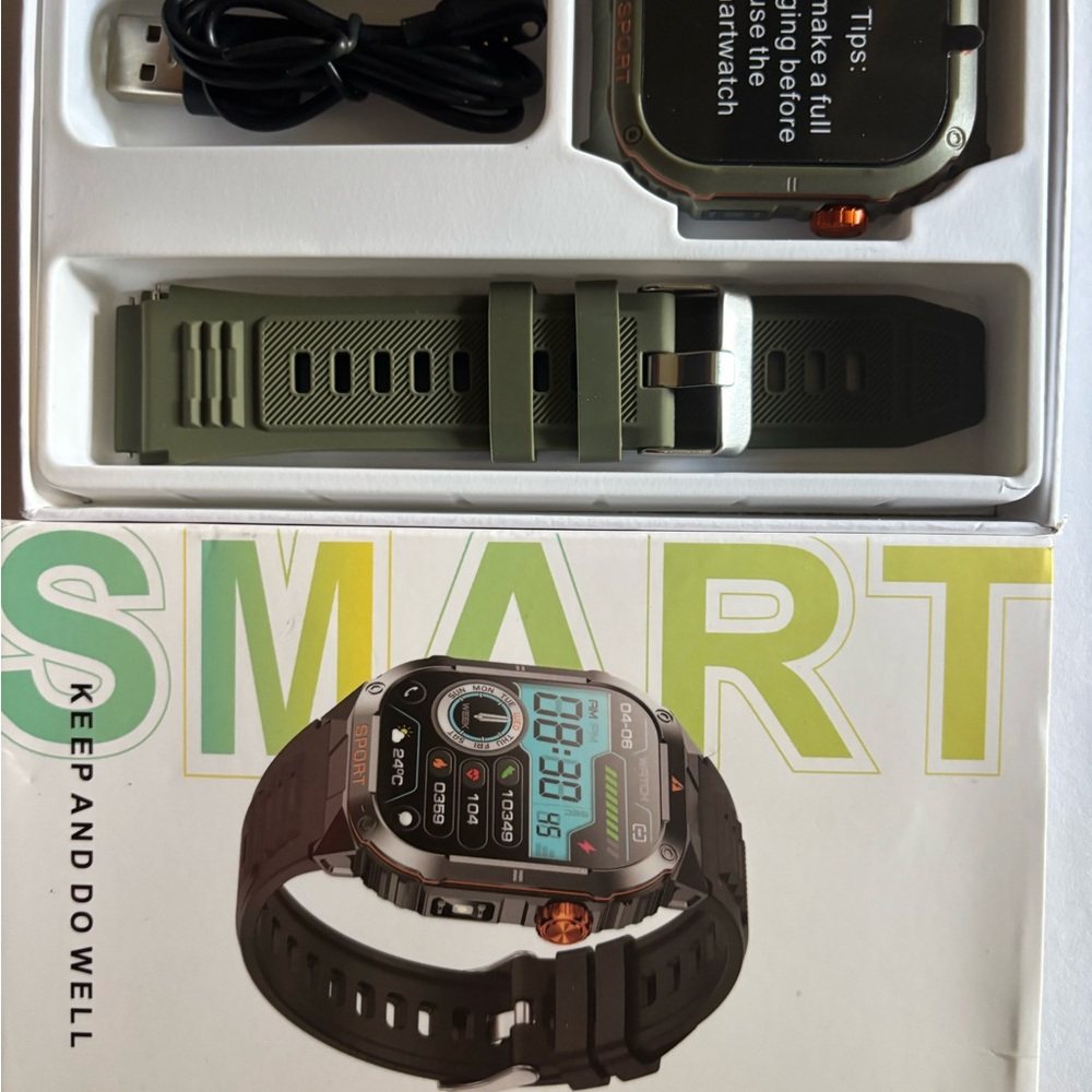 Smartwatch with Green Strap